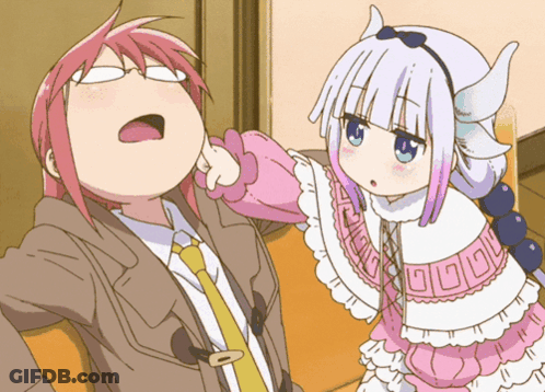 A Man And A Girl Are Standing Next To Each Other And The Girl Is Wearing A Pink Dress GIF