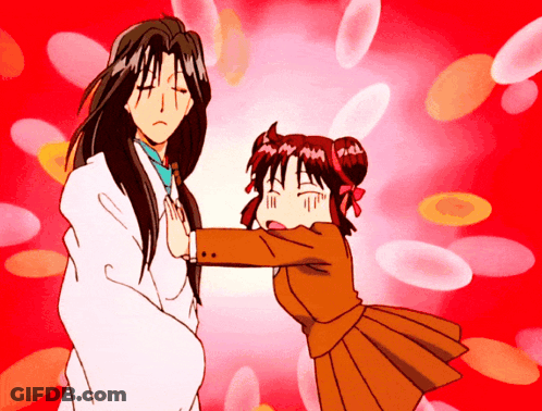 A Man And A Girl Are Standing Next To Each Other In A Cartoon GIF