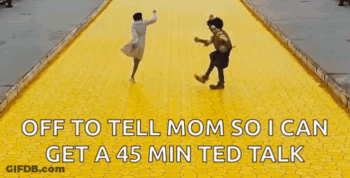 A Man And A Woman Are Dancing On A Yellow Tiled Floor . GIF