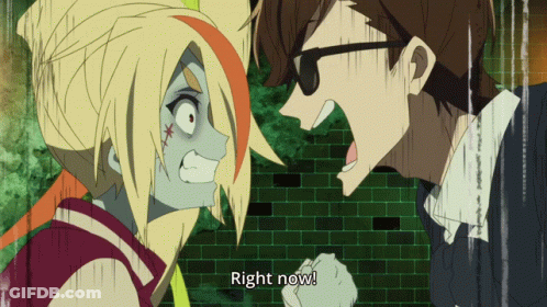 A Man And A Woman Are Fighting And The Man Is Saying Right Now GIF