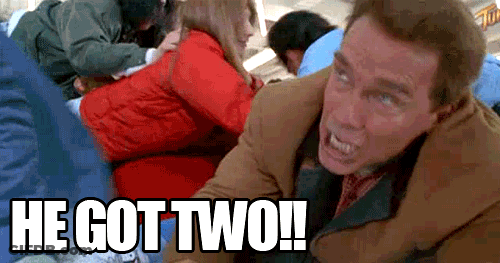 A Man And A Woman Are Fighting On A Plane And The Man Says He Got Two ! GIF