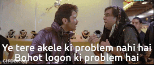 A Man And A Woman Are Having A Conversation With The Words Ye Tere Akele Ki Problem Nahi Hai GIF