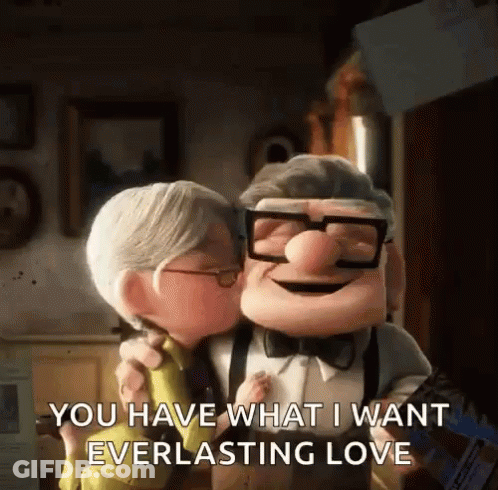 A Man And A Woman Are Kissing In A Room And The Man Is Saying You Have What I Want Everlasting Love . GIF