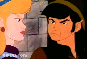 A Man And A Woman Are Looking At Each Other GIF