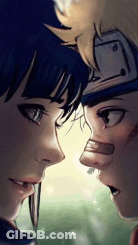 A Man And A Woman Are Looking At Each Other In A Painting GIF