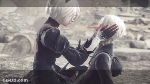 A Man And A Woman Are Looking At Each Other In A Video Game GIF