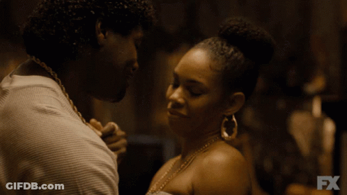 A Man And A Woman Are Looking At Each Other With Fx Written On The Bottom GIF