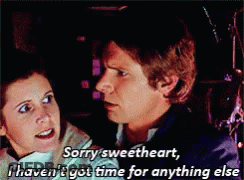 A Man And A Woman Are Looking At Each Other With The Words Sorry Sweetheart I Haven T Got Time For Anything Else GIF
