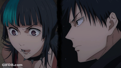 A Man And A Woman Are Looking At Each Other With Their Eyes Closed GIF