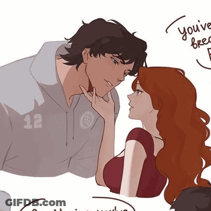 A Man And A Woman Are Looking Into Each Other 'S Eyes And Talking . GIF