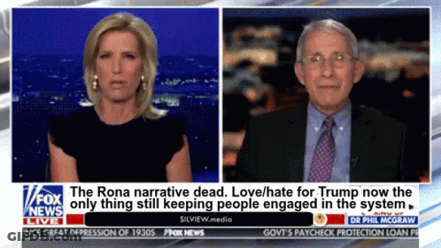 A Man And A Woman Are On Fox News Talking About The Rona Narrative GIF