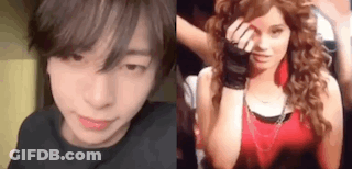 A Man And A Woman Are Posing For A Picture Together . GIF