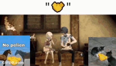 Man And Woman Shaking Hands In Room GIF