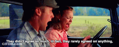A Man And A Woman Are Sitting In A Car And They Did N't Agree On Much In Fact GIF