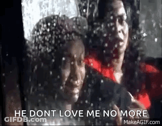 A Man And A Woman Are Sitting In A Car In The Rain . The Man Is Holding An Umbrella . GIF