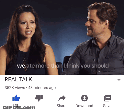 A Man And A Woman Are Sitting Next To Each Other In A Video Called Real Talk GIF