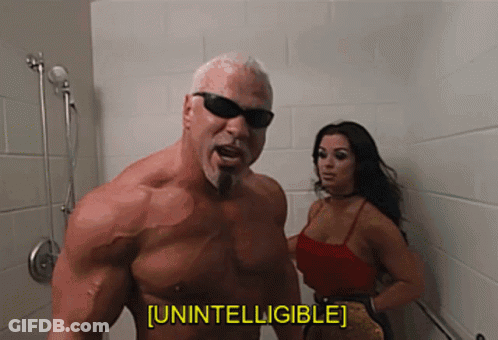 A Man And A Woman Are Standing In A Bathroom And The Man Is Saying [ Unintelligible ] GIF