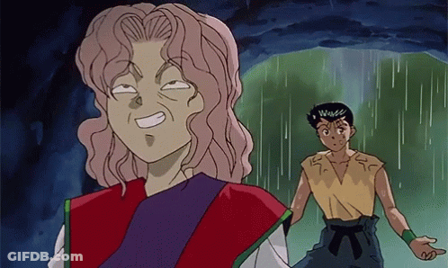 A Man And A Woman Are Standing In The Rain And The Woman Is Making A Funny Face GIF