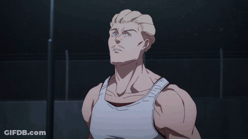 A Man And A Woman Are Standing Next To Each Other And Looking At Something GIF