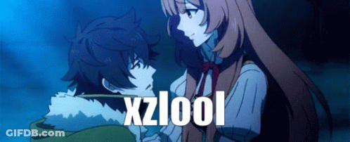 A Man And A Woman Are Standing Next To Each Other And The Word Xzlool Is On The Bottom Of The Picture GIF