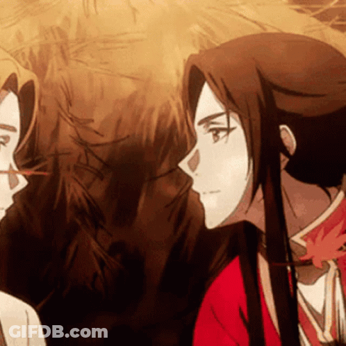 A Man And A Woman Are Standing Next To Each Other In A Painting GIF