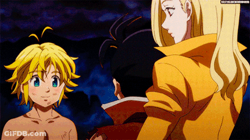 A Man And A Woman Are Standing Next To Each Other In An Anime Scene . GIF