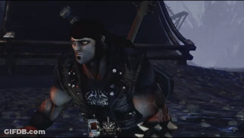 A Man And A Woman Are Standing Next To Each Other GIF