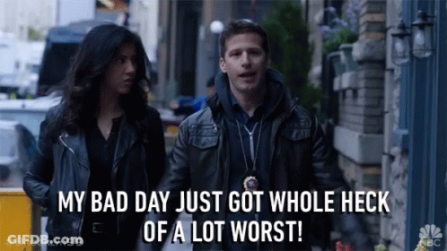 Man And Woman Walking Down Street Bad Day GIF