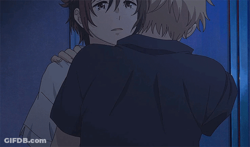 A Man And A Woman Hugging Each Other With The Woman Wearing A Bracelet On Her Wrist GIF