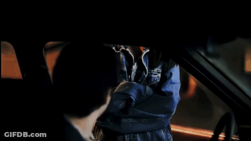 A Man And A Woman In A Car With I Know What You 'Re Trying To Do GIF