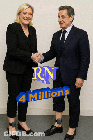A Man And A Woman Shaking Hands With Rn 4 Millions Written On The Bottom GIF