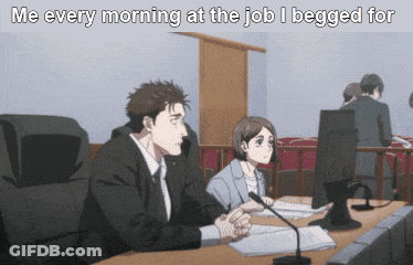 Man And Woman At Court Desk GIF