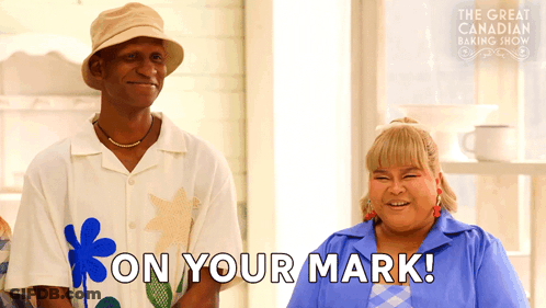 Man And Woman On Your Mark GIF