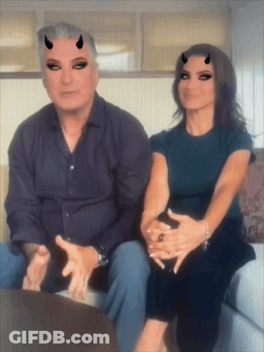 Man And Woman With Devil Horns GIF