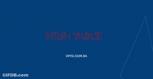 A Man And A Woman Wearing Face Masks Are Standing Next To Each Other With The Words " Biram Znanje " Written In Red GIF