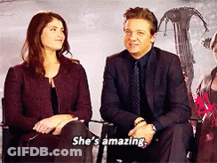 A Man And Woman Are Sitting Next To Each Other And The Woman Says She 'S Amazing GIF
