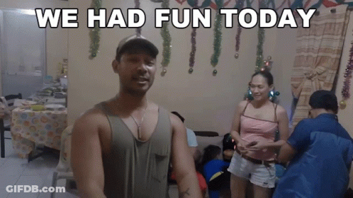Man And Woman Saying We Had Fun Today GIF