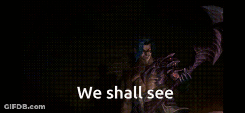A Man And Woman Are Standing Next To Each Other With The Words We Shall See Above Them GIF