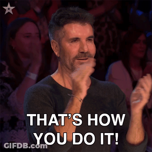 A Man Applauds With The Words That 'S How You Do It Written Below Him GIF