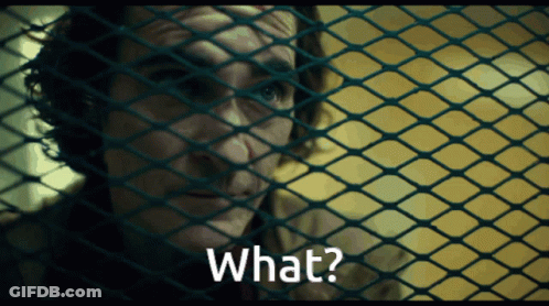 Man Behind Chain Link Fence Asking What GIF