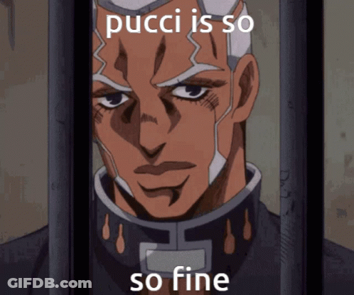 A Man Behind Bars With The Words Pucci Is So So Fine Below Him GIF
