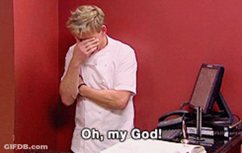 A Man Covering His Face With His Hands With The Words Oh My God Written Below Him GIF