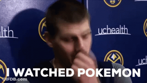 A Man Covering His Mouth With His Hand And The Words " I Watched Pokemon " On The Bottom GIF