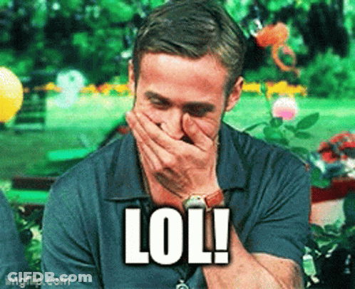 A Man Covering His Mouth With His Hand And The Words Lol Written On The Bottom GIF