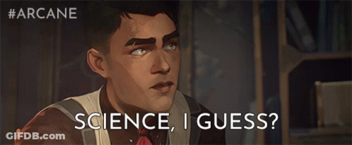 A Man Covering His Mouth With His Hand And The Words Science I Guess GIF