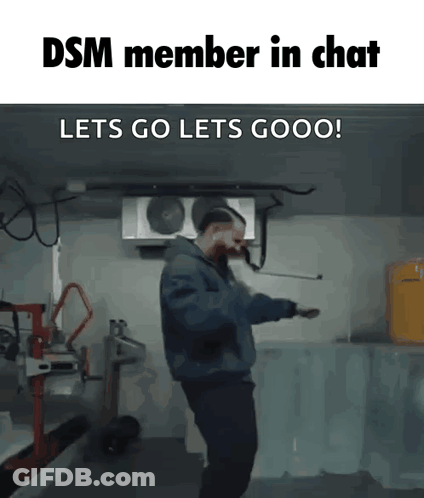 A Man Dancing In A Room With The Words Lets Go Lets Gooo GIF