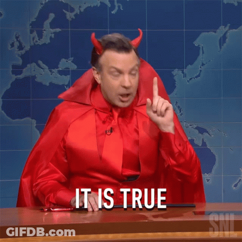 A Man Dressed In A Devil Costume Says It Is True GIF