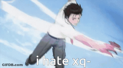 A Man Flying Through The Air With The Words I Hate Xq GIF