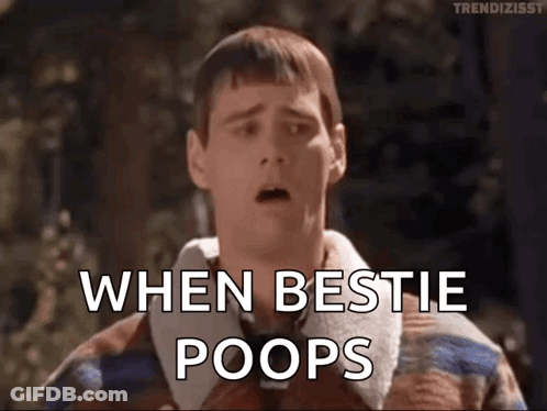 A Man From Dumb And Dumber Is Making A Funny Face While Talking About Poop . GIF