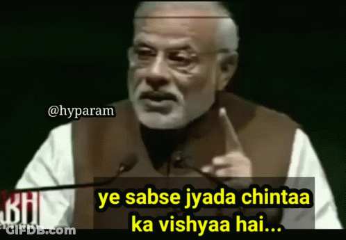 A Man Giving A Speech With The Words Ye Sabse Jyada Chintaa Ka Vishyaa Hai GIF